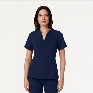 Jaanuu I Medium I Midnight navy Calix Fit & Flare Scrub Top